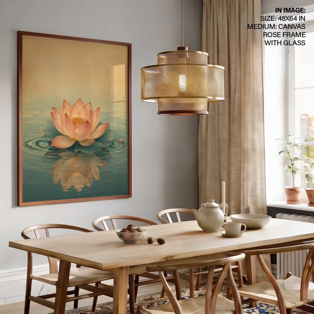 Oriental Pink Lotus – Vastu Energy Wall Art, Southeast, For Prosperity and Harmony