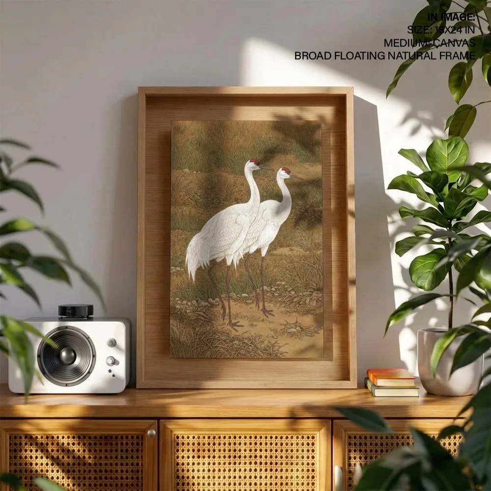 Oriental Two White Cranes – Vastu Energy Home Decor, Southwest, For Fidelity and Harmony