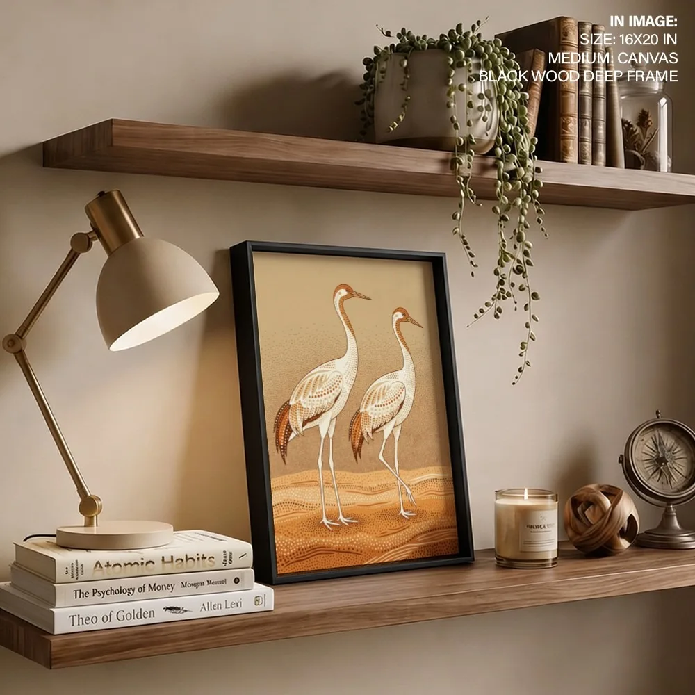 Gond Two Cranes – Vastu Wall Hanging, Southwest, For Fidelity and Harmony