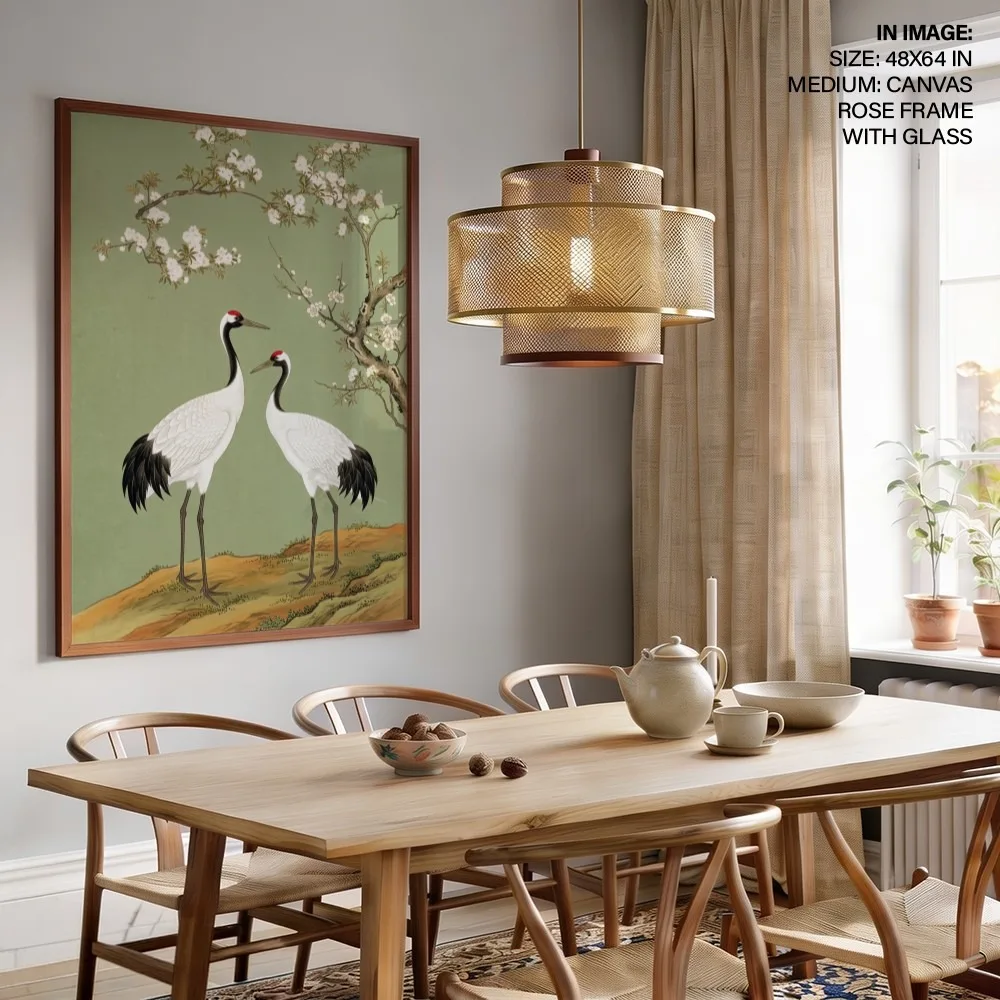 Oriental Two Cranes and Blossom – Vastu Home Decor, Southwest, For Fidelity and Harmony