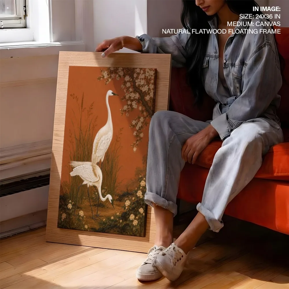 Oriental Two Cranes Among Reeds – Vastu Wall Hanging, Southwest, For Fidelity and Harmony