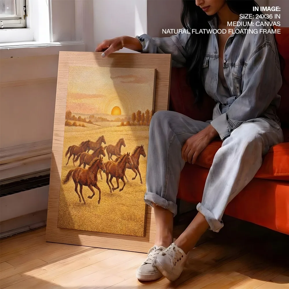 Impressionism Horses at Sunset – Vastu Home Decor, South, For Fame and Power