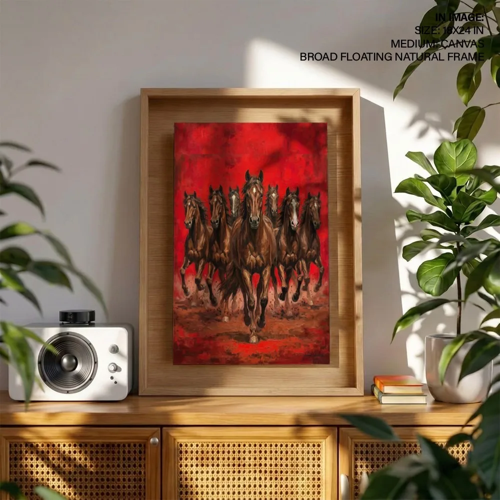 Contemporary Seven Running Horses – Vastu Shastra Space Decor, South, For Fame and Power