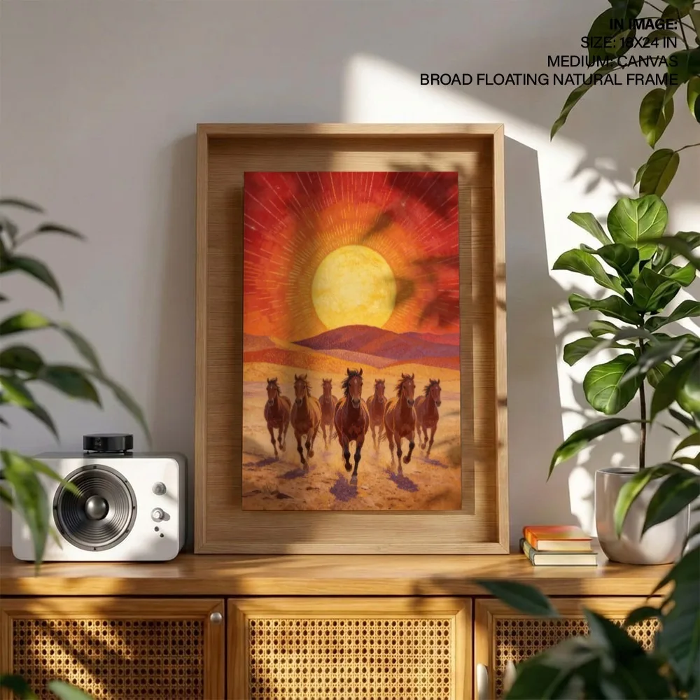 Romantic Seven Running Horses – Vastu Energy Home Decor, South, For Fame and Power