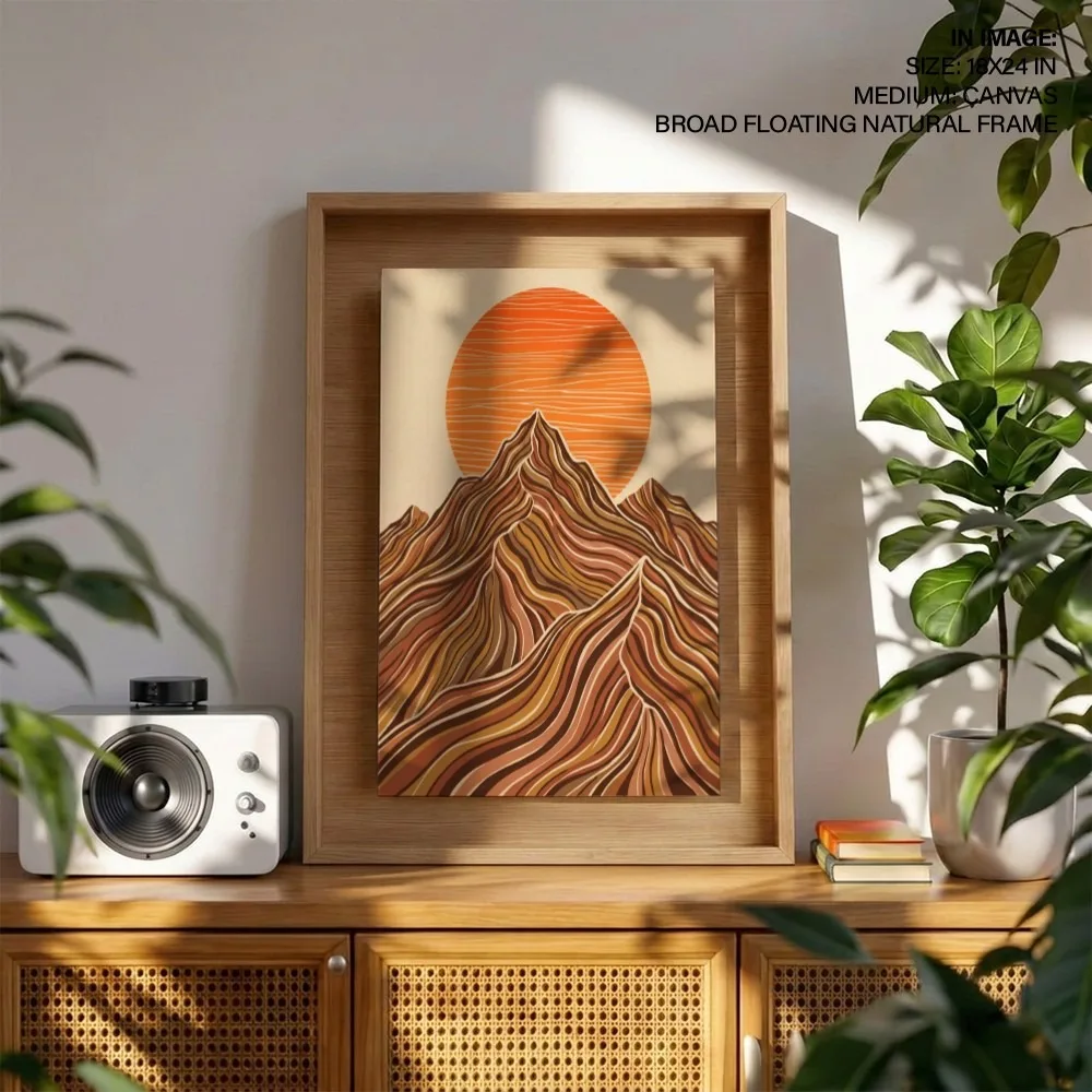 Bohemian Mountains and Sun – Vastu Shastra Art, Southwest, For Stability and Support