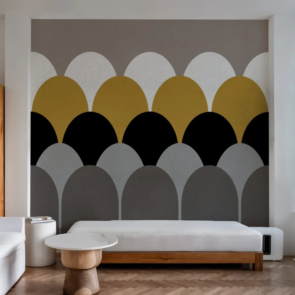 Geometric Scallop Pattern Gold