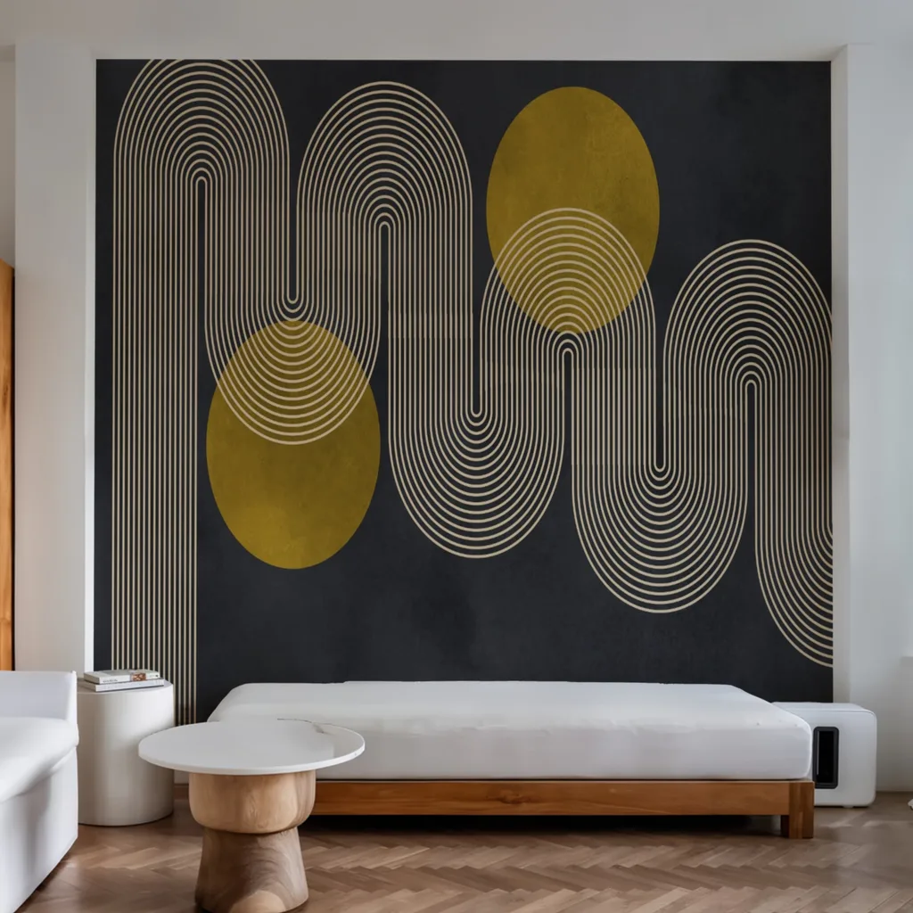 Abstract Geometric Gold Circles