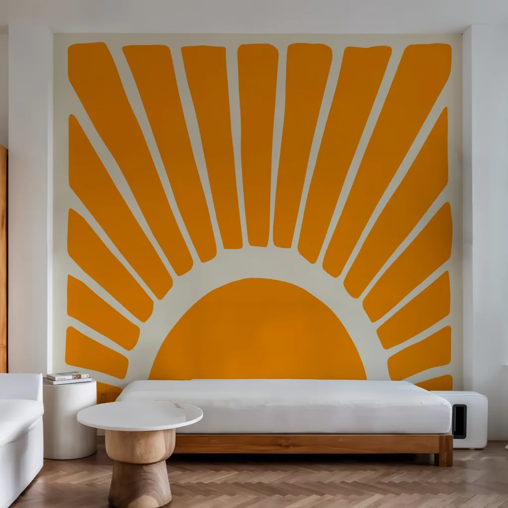Minimalist Orange Sunburst
