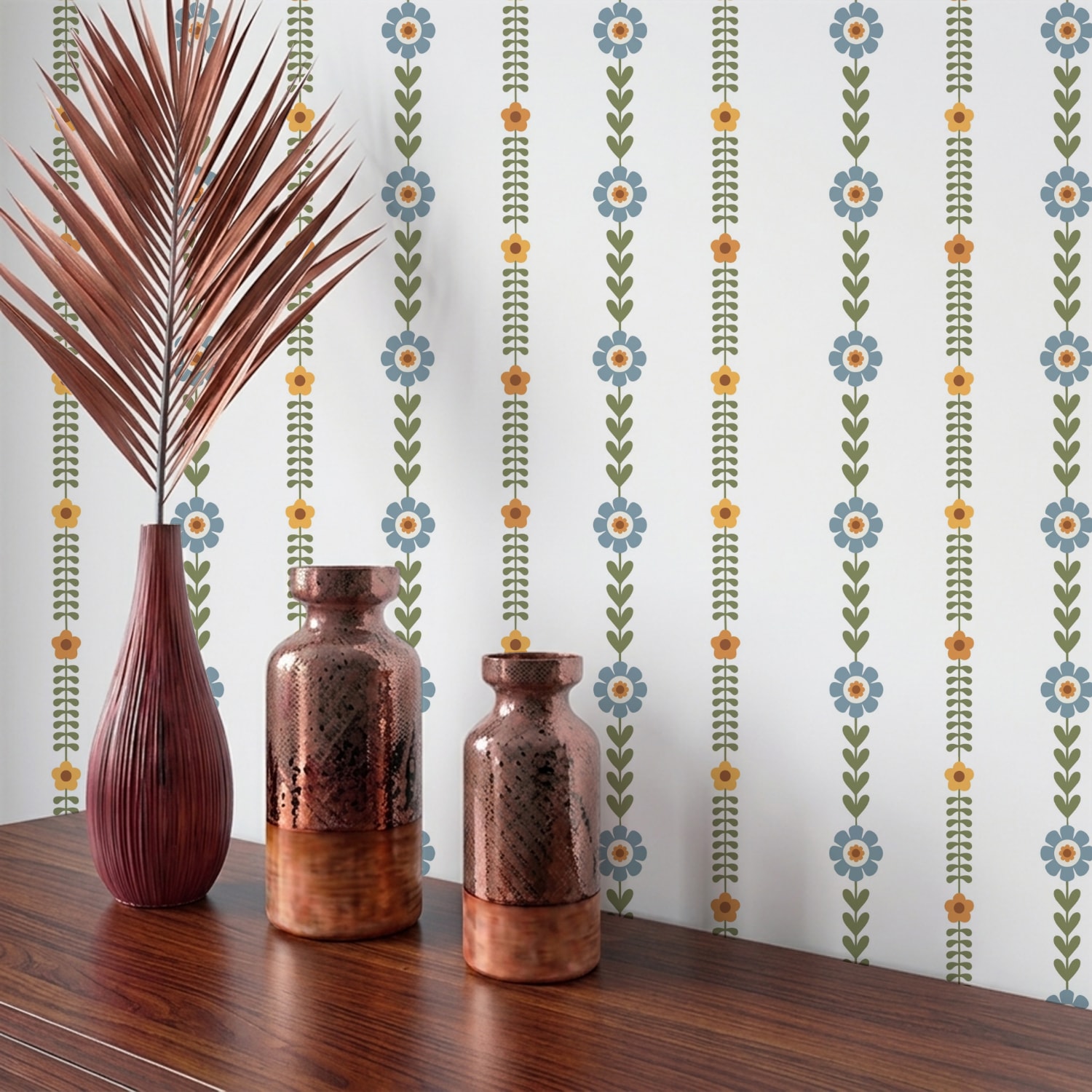 Folk Art Floral Stripes