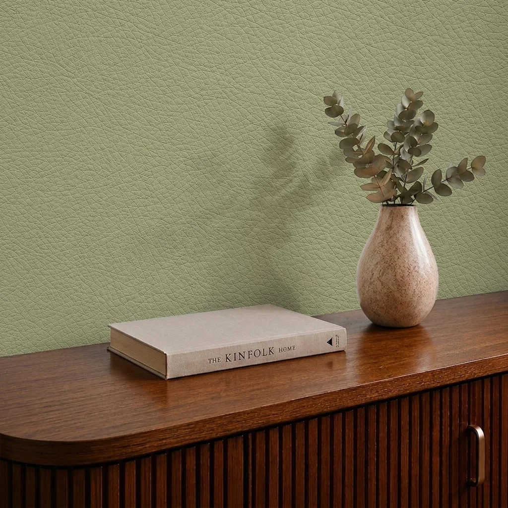 Minimalist Green Leather Texture