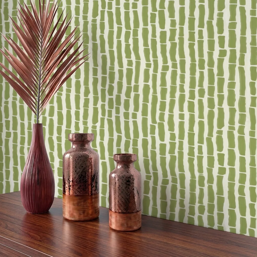 Botanical Green Bamboo Pattern
