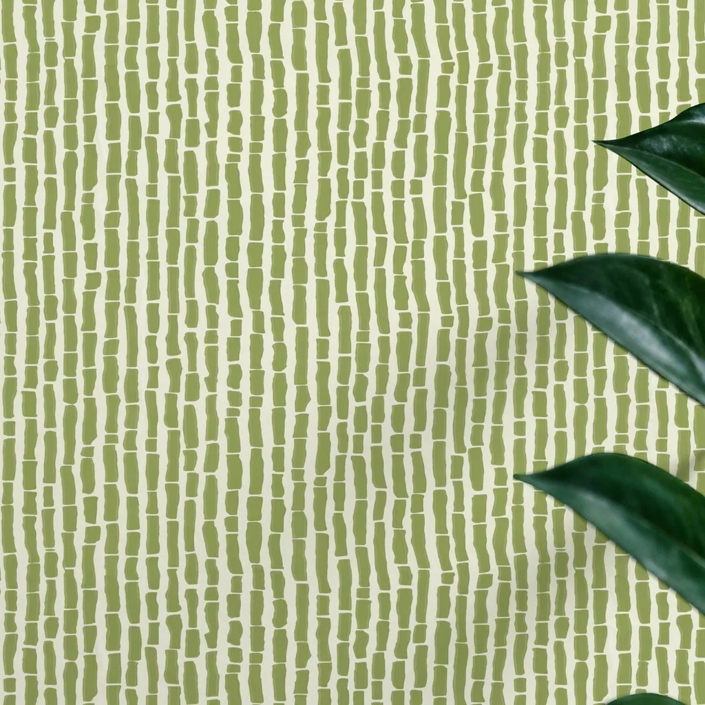 Botanical Green Bamboo Pattern