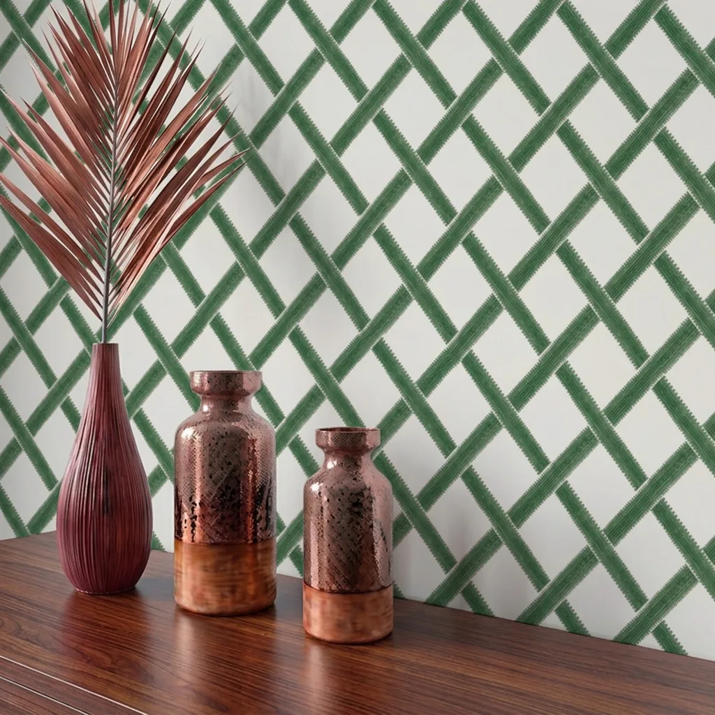 Geometric Green Lattice Pattern