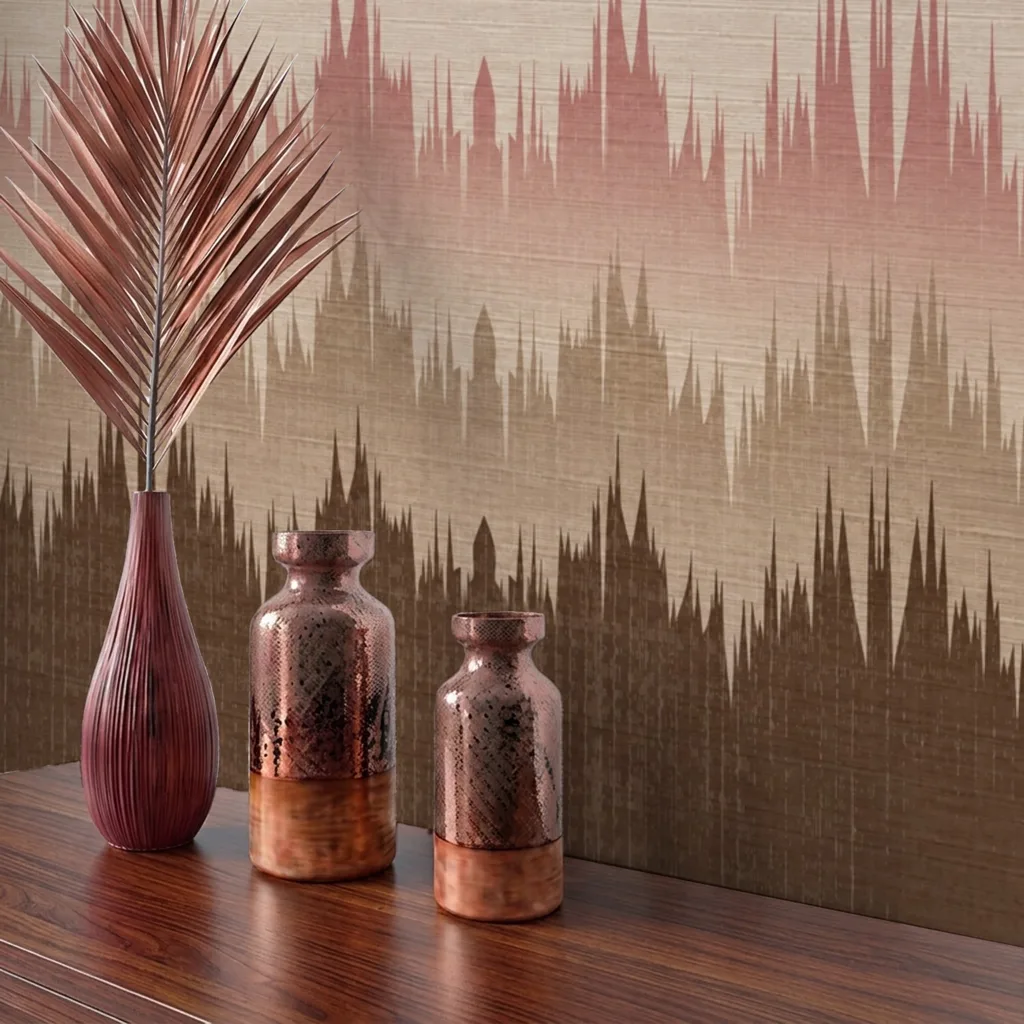 Abstract Layered Cityscape Peaks