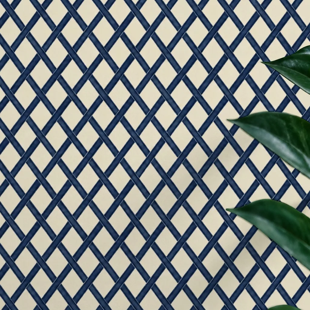Geometric Blue Trellis Pattern