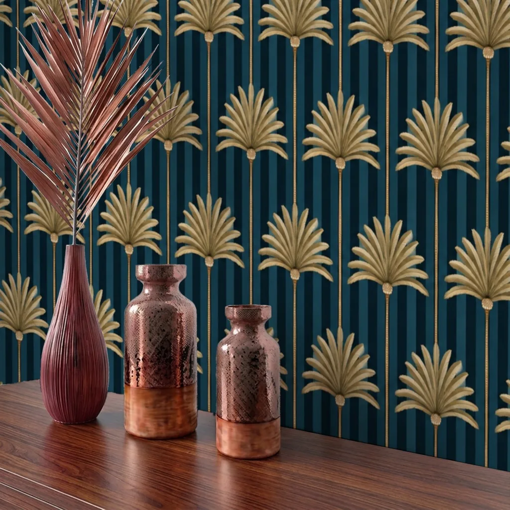 Art Deco Golden Palm Pattern