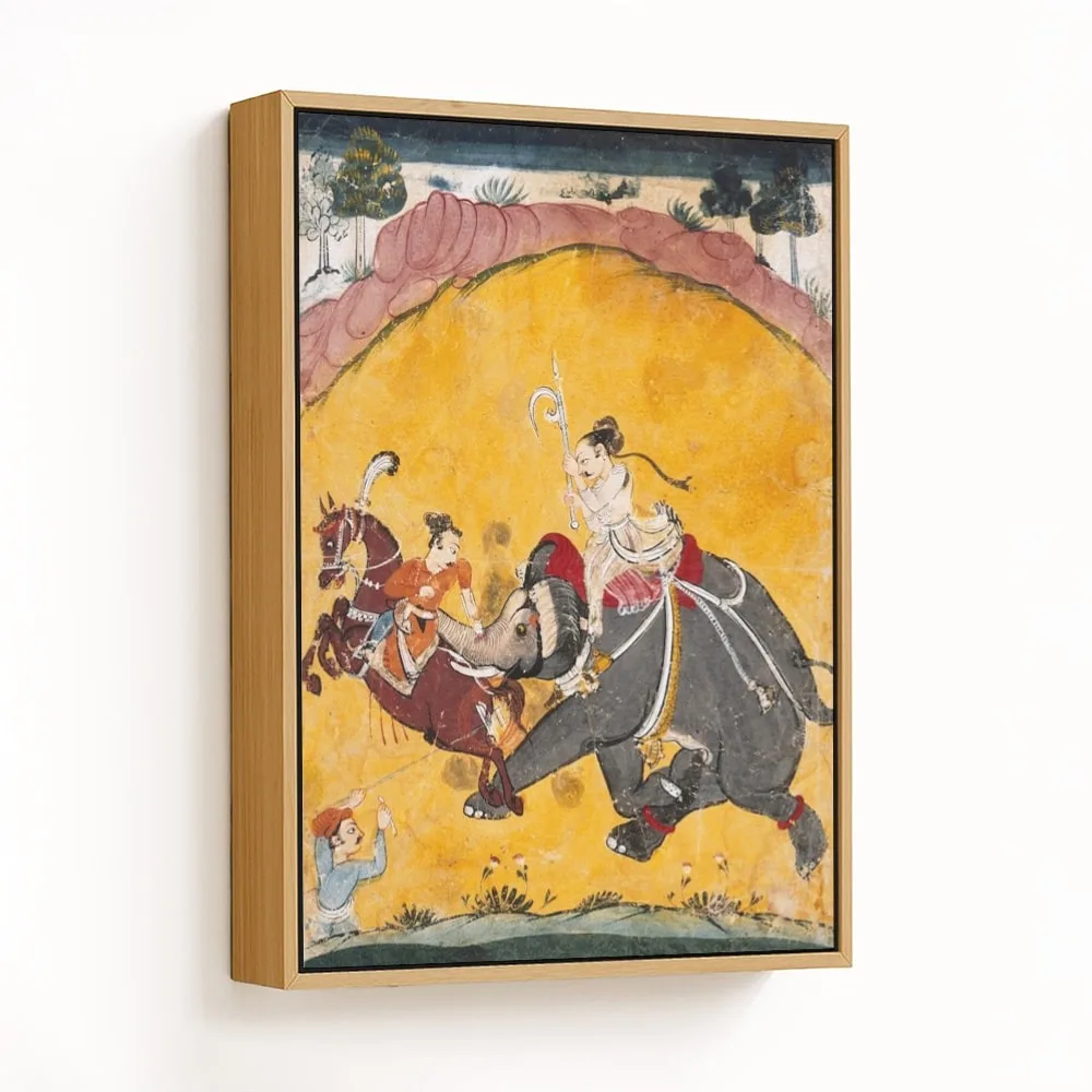 A Rampaging Elephant (Recto), Female Figure (Verso) by Unknown Artist (c1675) – Wall Decor