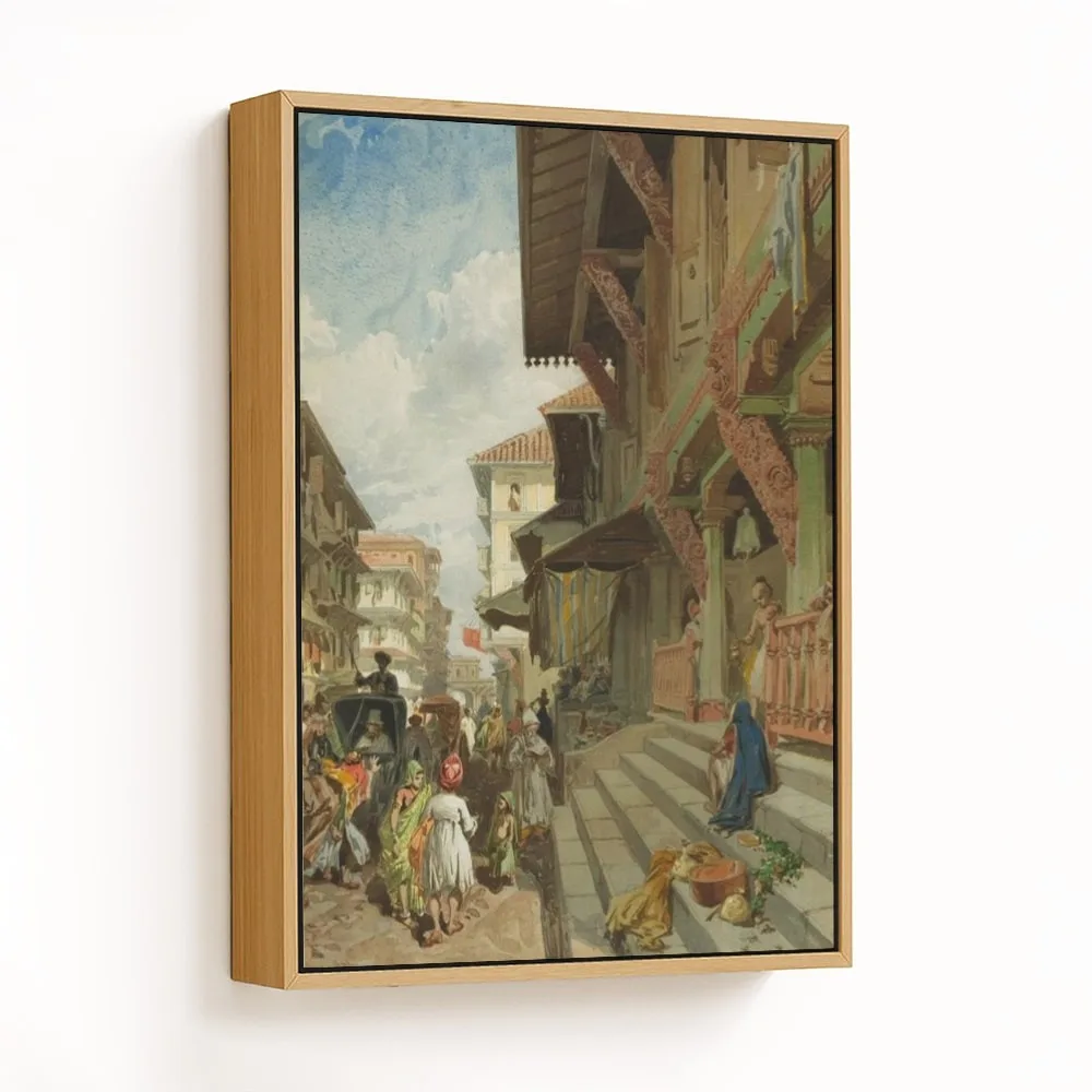 A Street Scene in Bombay by William Simpson (c1862-1867) – Wall Hanging