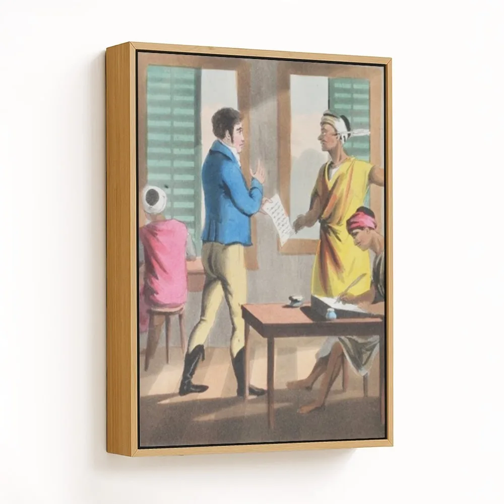 A gentleman, in a public office, attended by the crannies or native clerks by Charles D'Oyly (1813) – Wall Decor