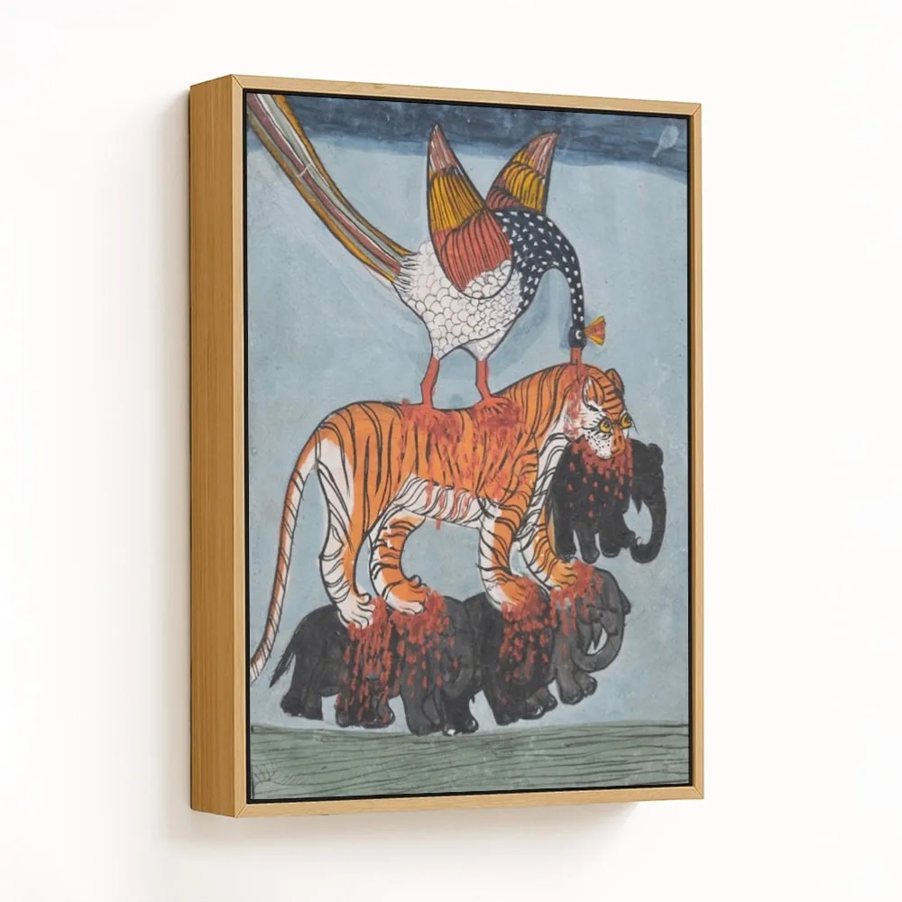 Elephant, tiger and a bird by Unknown Artist (1801-1899) – Wall Decor