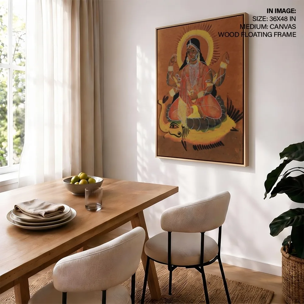 Goddess Ganga seated on her Vahana-Makara by Unknown Artist (1892) – Home Decor