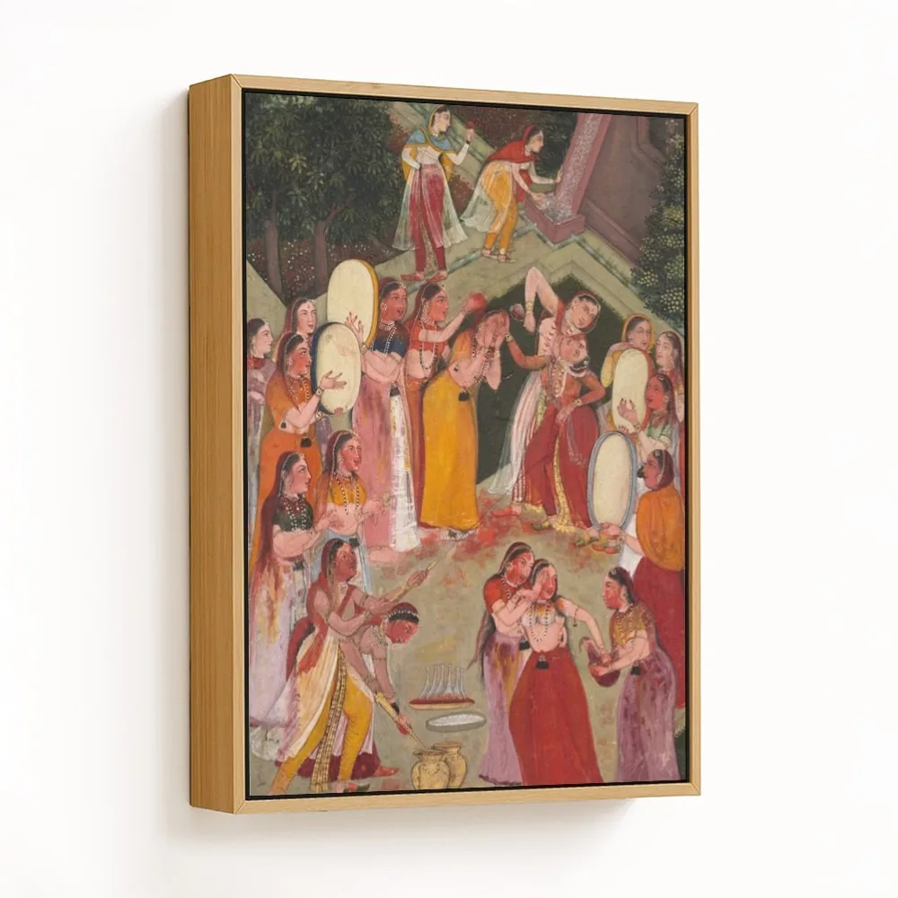 Girls Spraying Each Other at Holi by Unknown Artist (c1640) – Wall Decor