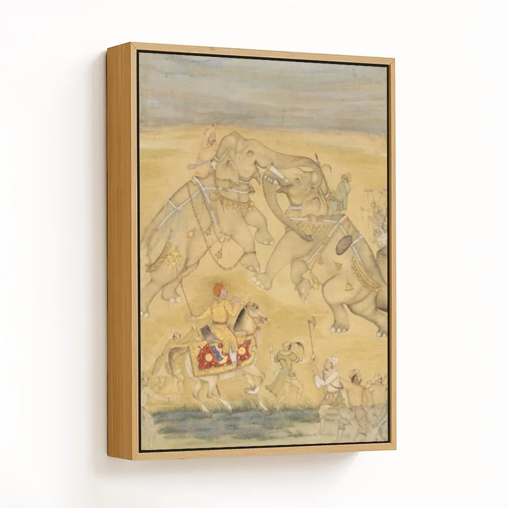 Jahangir Watching an Elephant Fight by Unknown Artist (c1605) – Home Decor