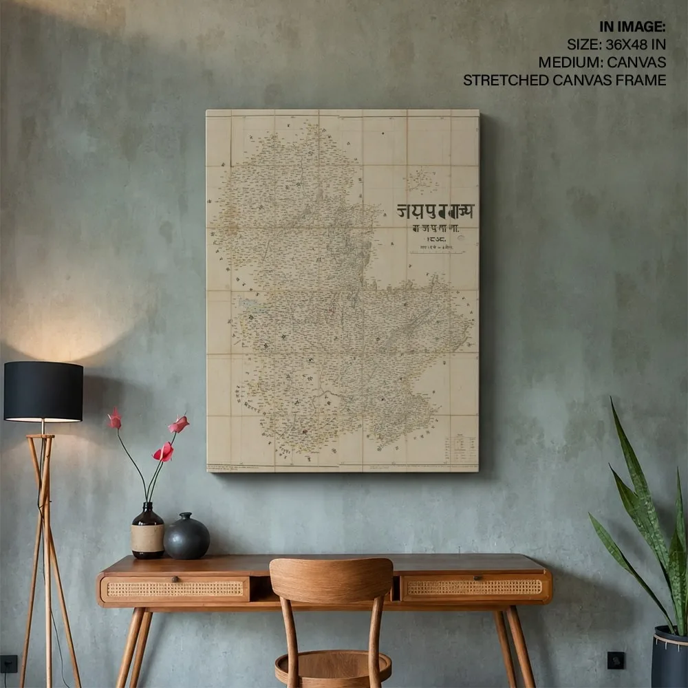 Jaipur Region, Rajasthan by Surveyor General’s Office of India – Wall Decor