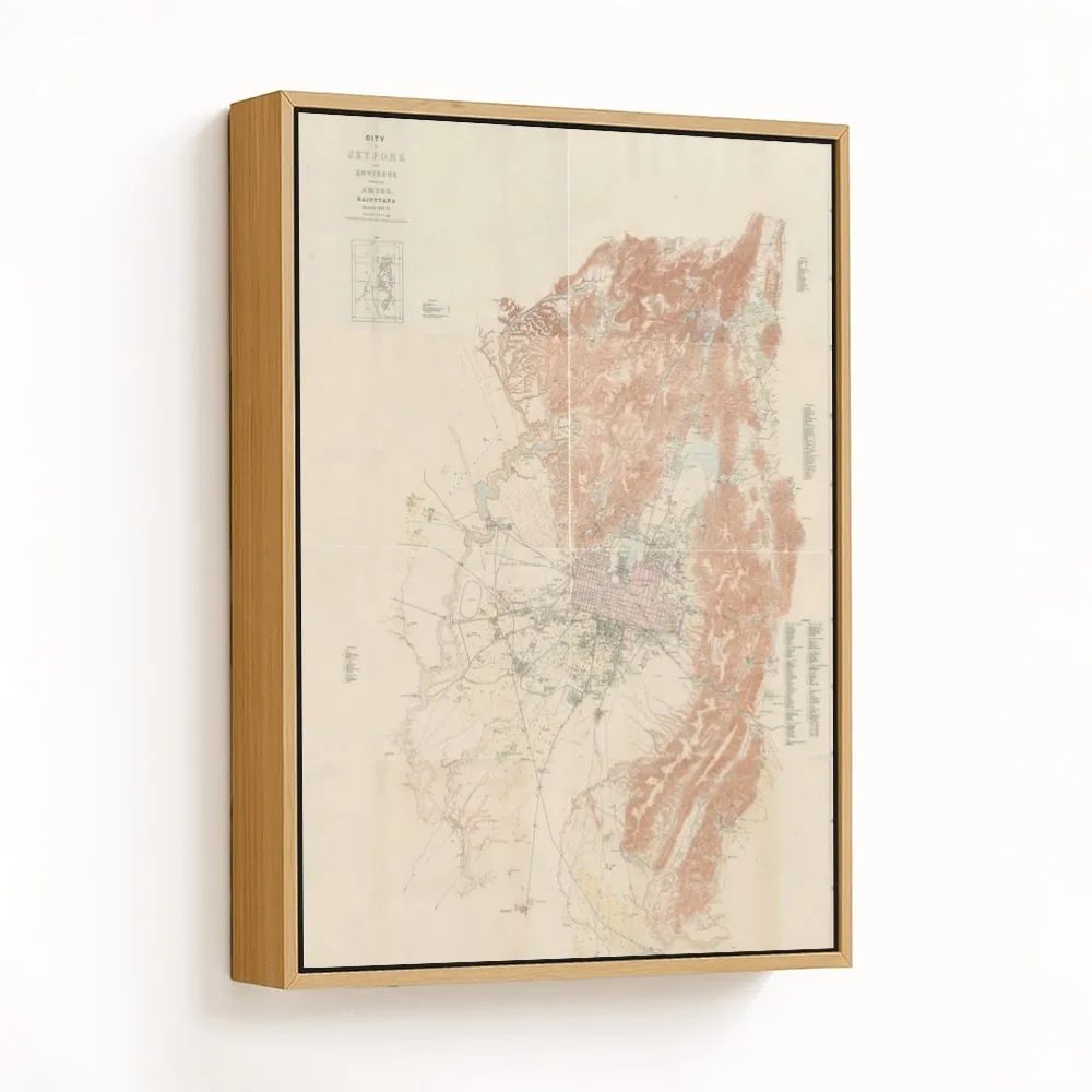 Jaipur, Rajasthan by Rajputana Topographical Survey (1884-1885) – Wall Hanging