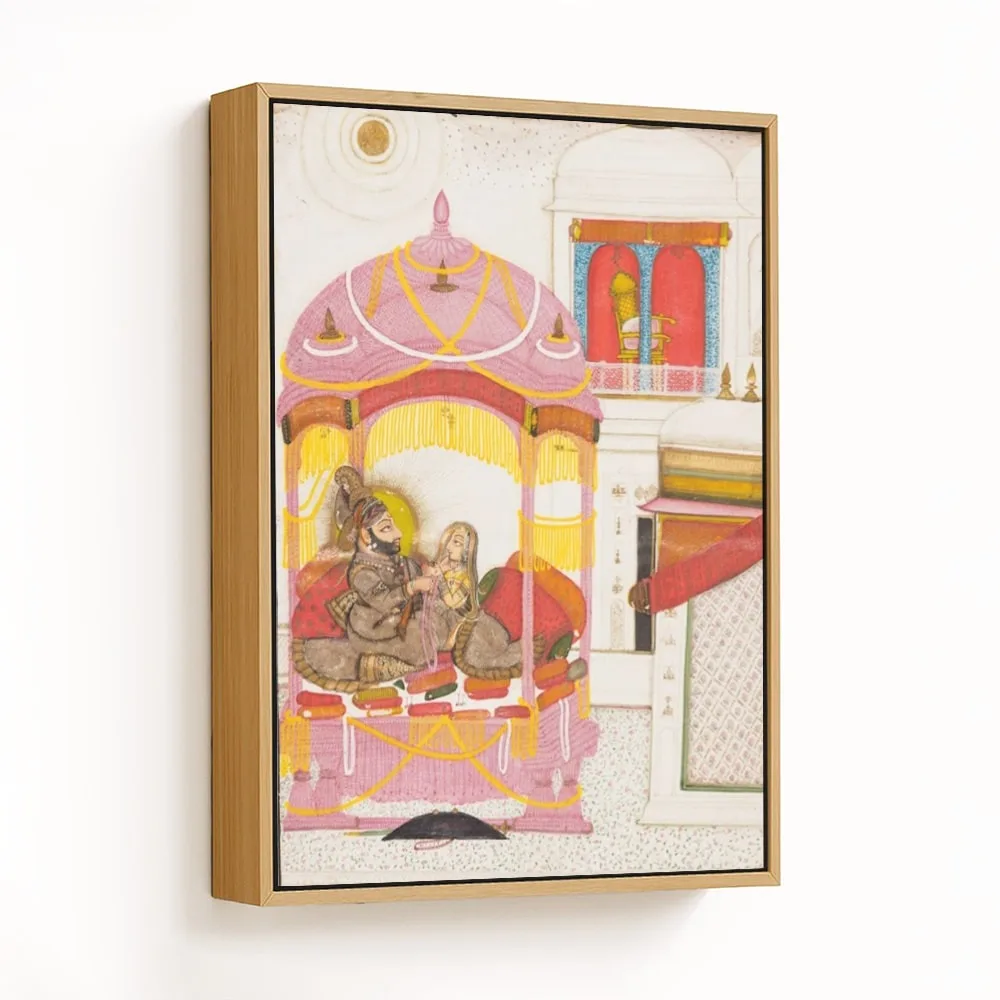 Maharana Bhim Singh of Mewar (r. 1778–1828) with a Consort by Chokha (c1810) – Wall Hanging