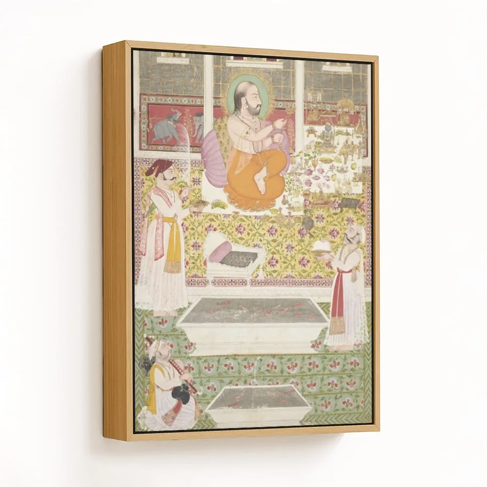 Maharana Jagat Singh (1734-51) worshiping in the Kachari Mahal by Unknown Artist (1735-1740) – Home Decor