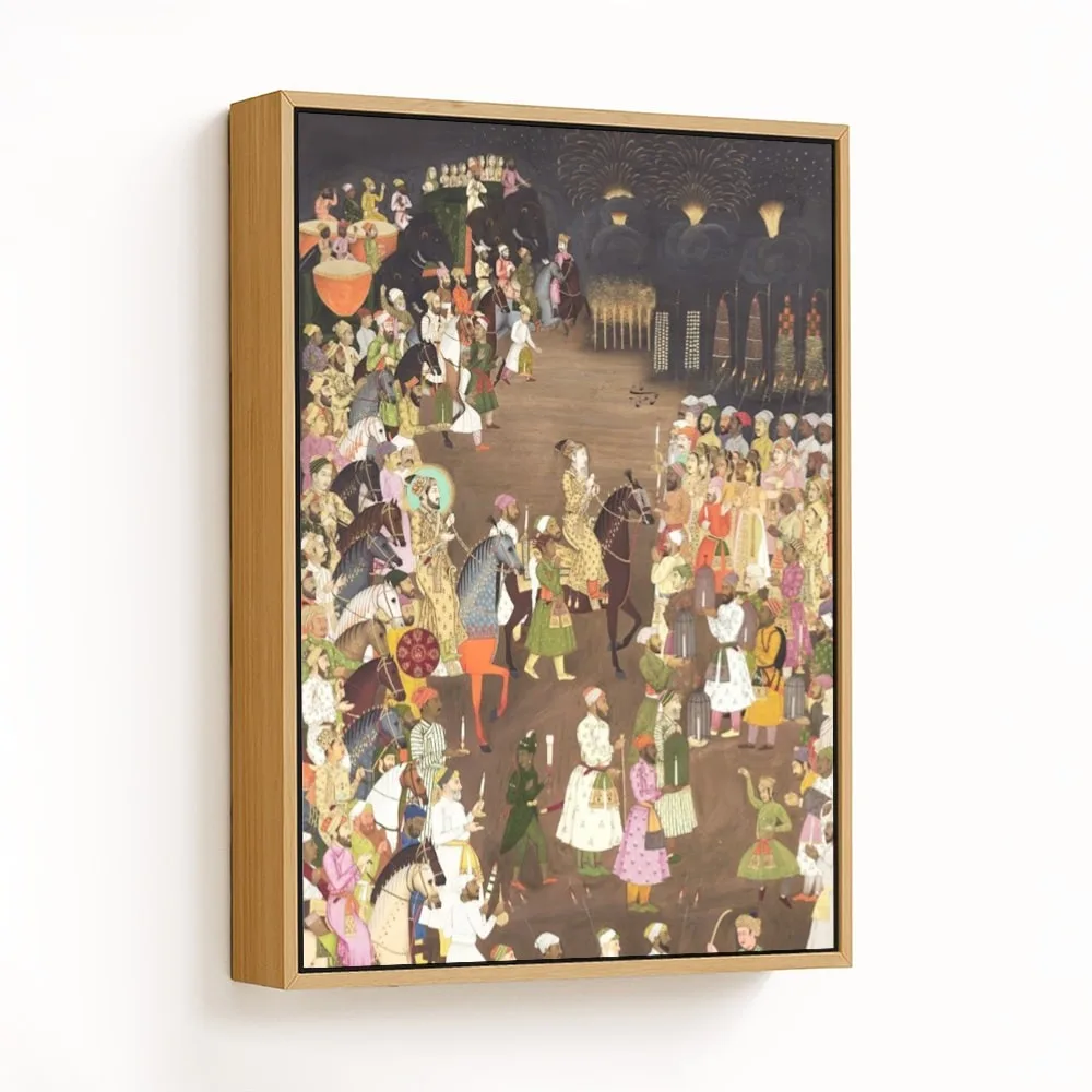 Mughal Emperor Shahjahan in the Marriage Procession his Eldest Son Dara Shikoh by Unknown Artist (1740-1750) – Wall Hanging