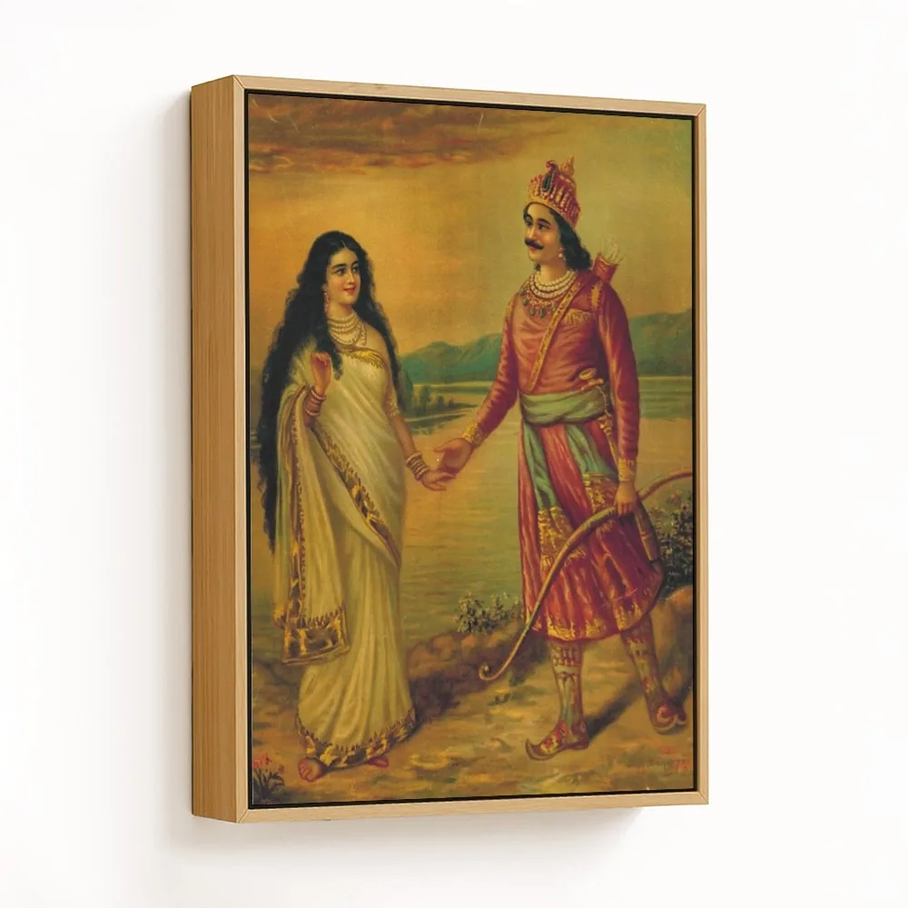 Santanu and Ganga by BP Banerjee (1906) – Wall Painting