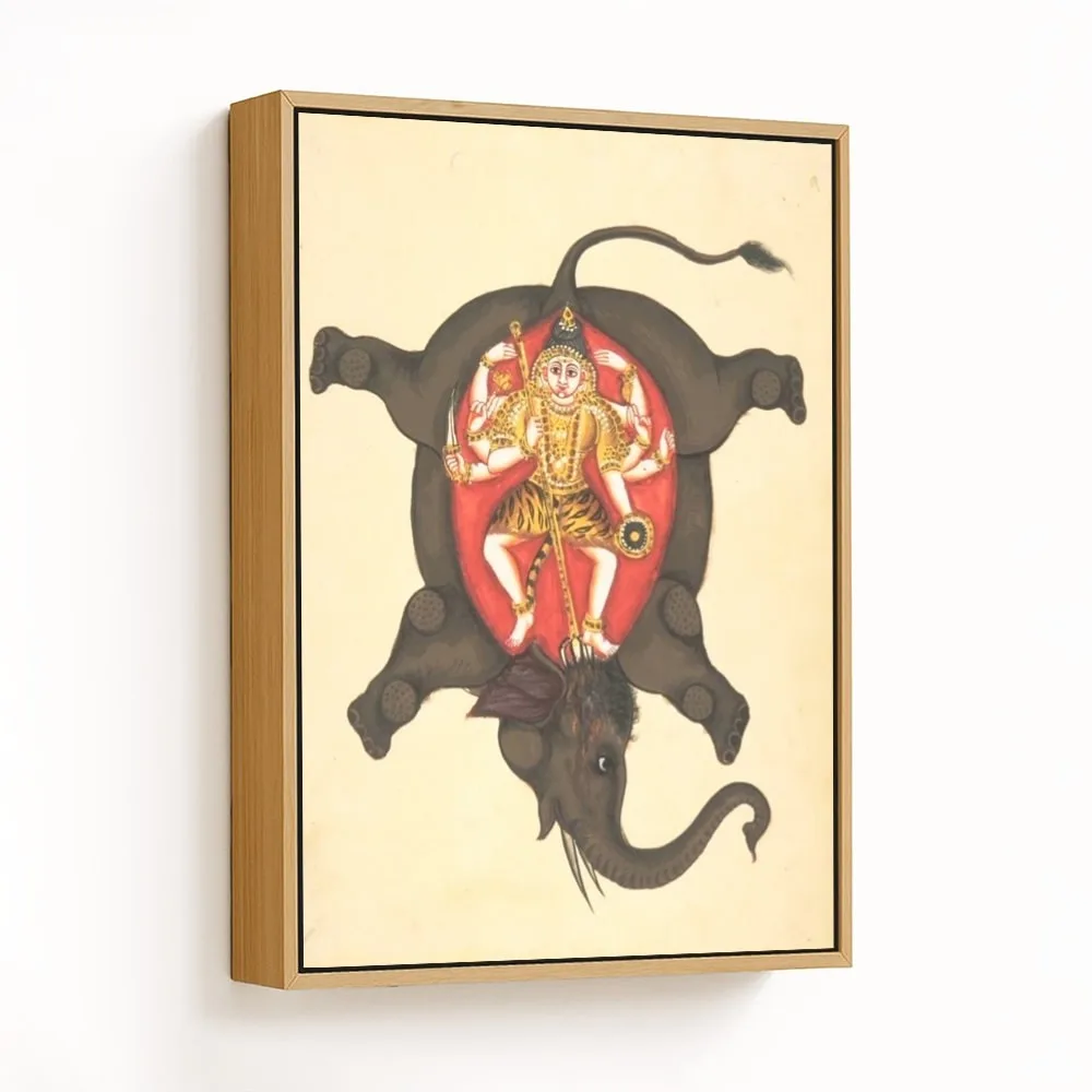 The Hindu deity Shiva slaying the elephant demon by Unknown Artist (c1850) – Wall Painting