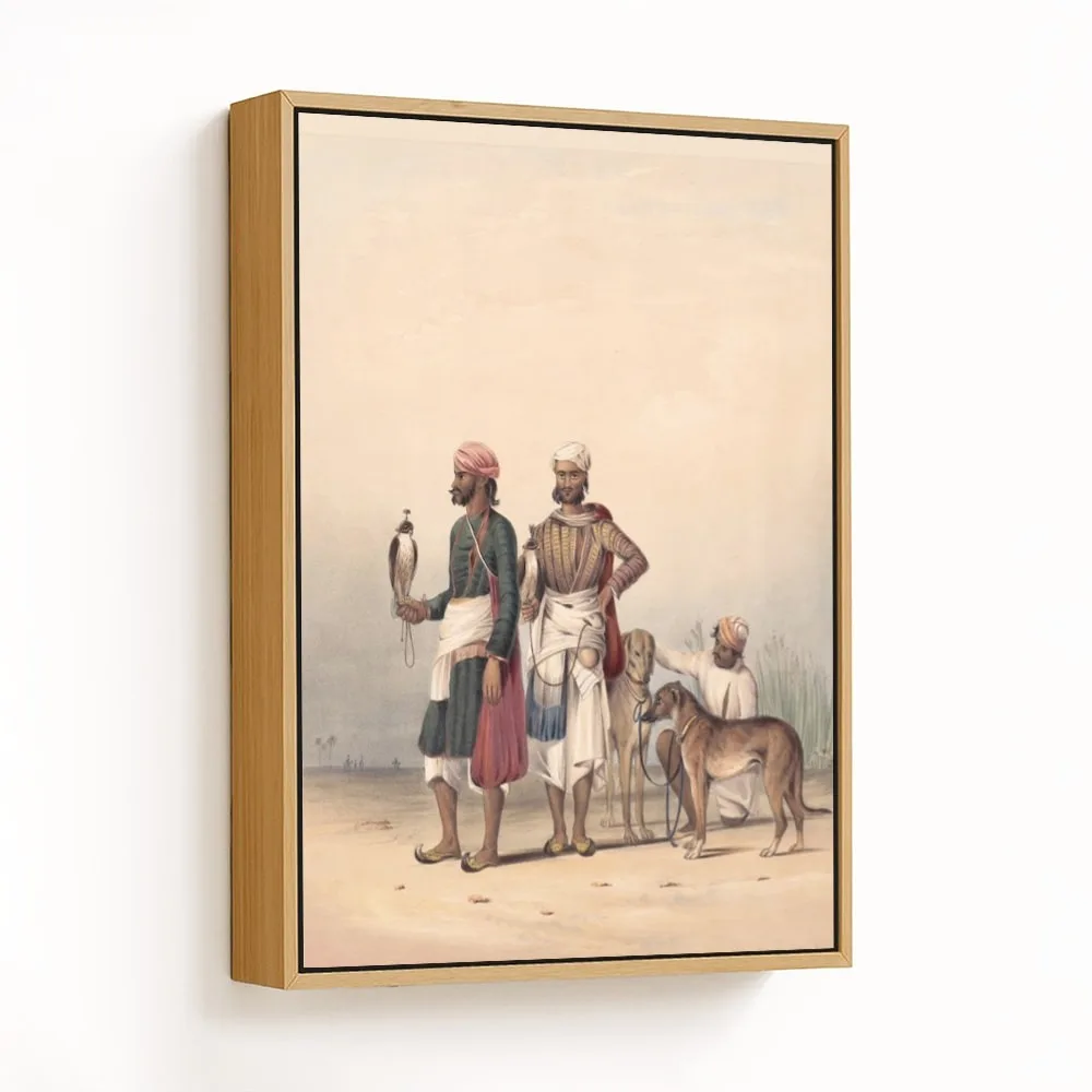 The Nawab of Avadh's hunting dogs and falcons with their caretakers by Emily Eden (1844) – Home Decor