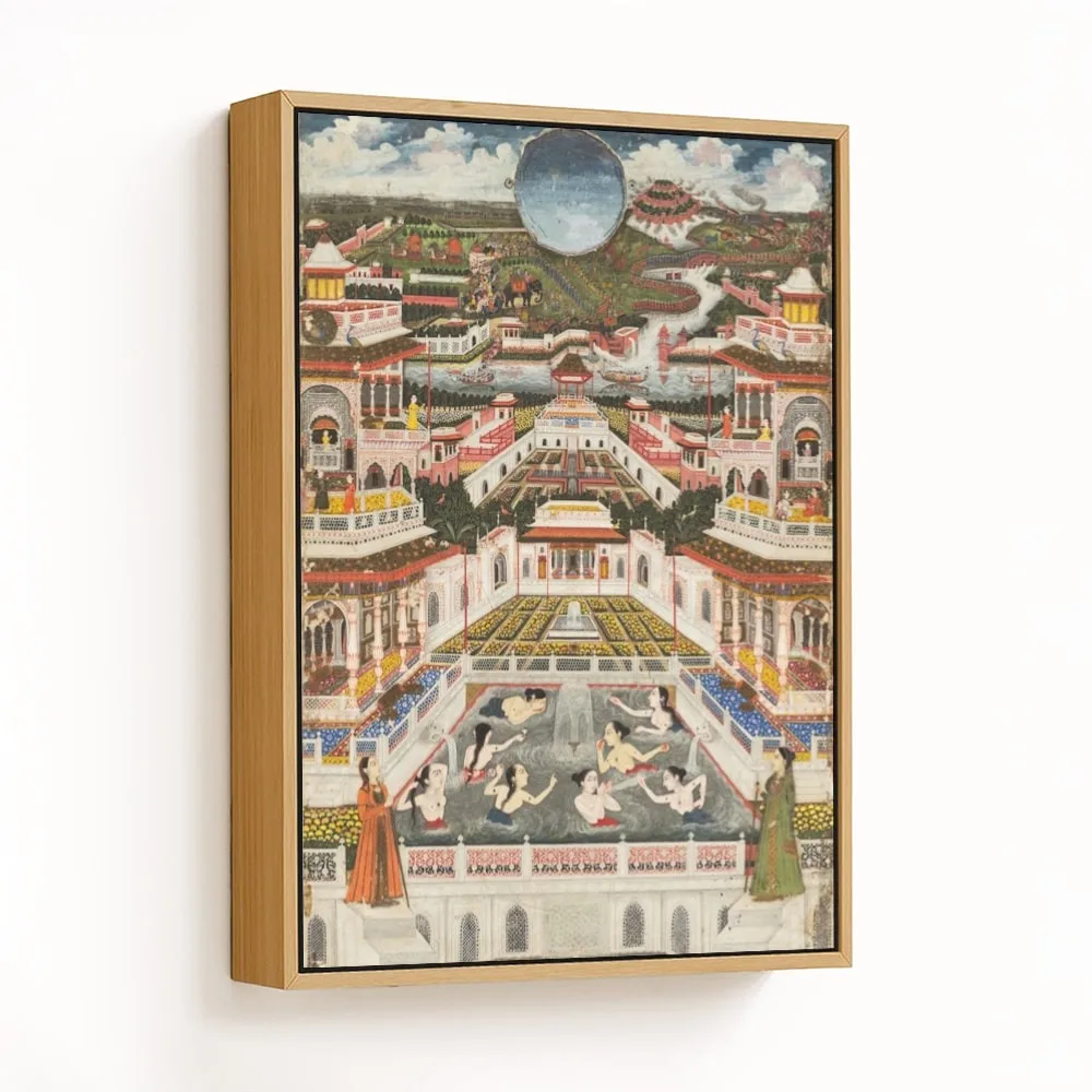 Women bathing before an architectural panorama by Fayzullah (c1765) – Wall Art