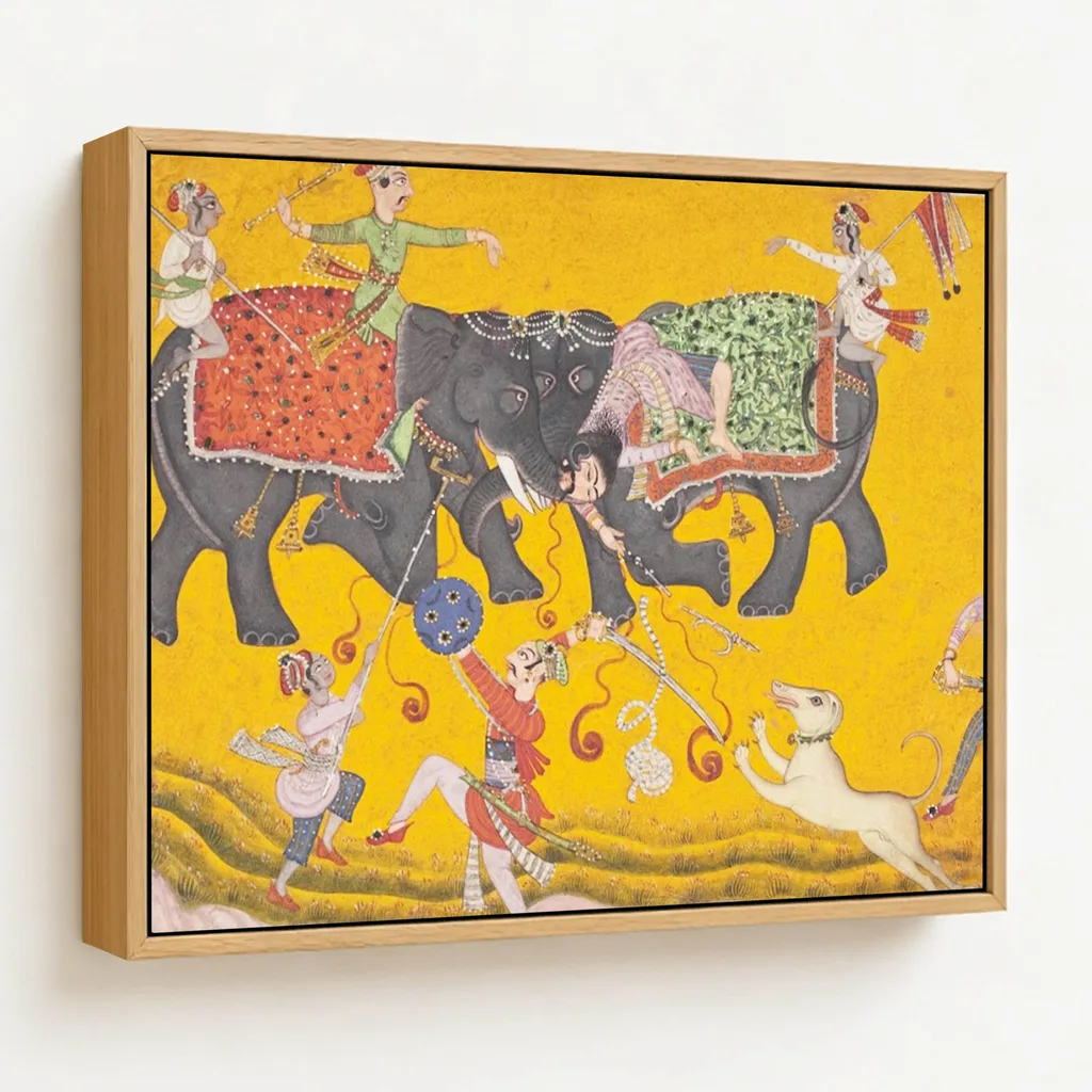 Battling Elephants by Unknown Artist (c1700) – Wall Decor
