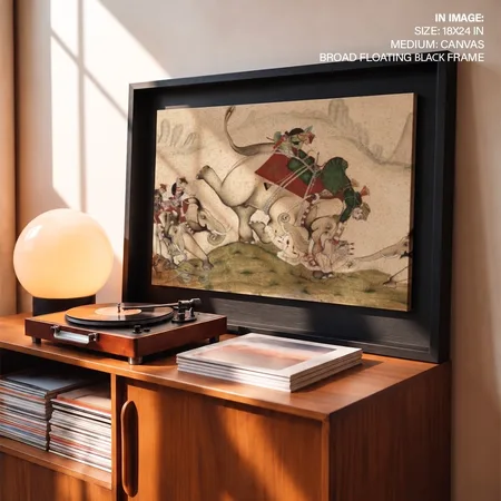 Lion Hunt on Elephants by Unknown Artist – Wall Decor
