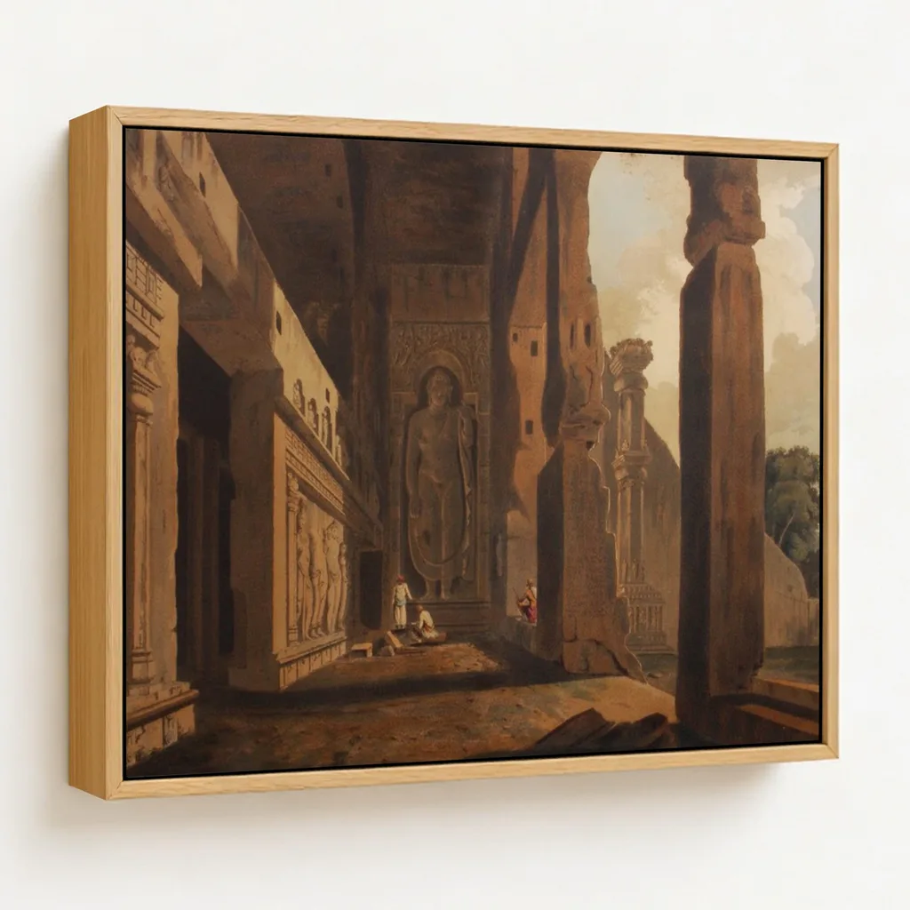 The Portico of an excavated temple on Salsette by Thomas Daniell (1799) – Wall Decor