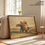 Tiger Hunt, Elephant Mounted by Indians by Antoine-Louis Barye (c1836) – Wall Decor