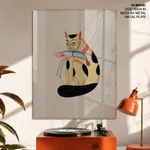 Cat and lobster by Kalam Patua (early 21st c) – Wall Painting