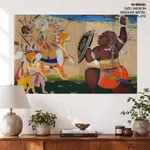 Durga riding on tiger shooting arrows by Unknown Artist (1800-1899) – Wall Art