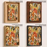 Single Panel Patachitra of Goddess Durga and Worshippers by Anwar Chitrakar (2019) – Wall Hanging