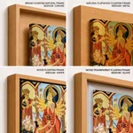 Single Panel Patachitra of Goddess Durga and Worshippers by Anwar Chitrakar (2019) – Wall Hanging