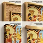 Single Panel Patachitra of Goddess Durga and Worshippers by Anwar Chitrakar (2019) – Wall Hanging