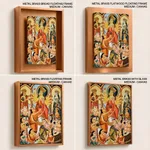 Single Panel Patachitra of Goddess Durga and Worshippers by Anwar Chitrakar (2019) – Wall Hanging