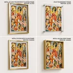 Single Panel Patachitra of Goddess Durga and Worshippers by Anwar Chitrakar (2019) – Wall Hanging
