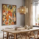 Single Panel Patachitra of Goddess Durga and Worshippers by Anwar Chitrakar (2019) – Wall Hanging