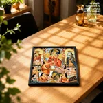 Single Panel Patachitra of Goddess Durga and Worshippers by Anwar Chitrakar (2019) – Wall Hanging