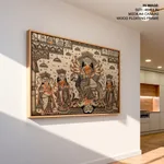 Single Panel Patachitra of Goddess Durga and her Family by Anwar Chitrakar (2019) – Wall Painting